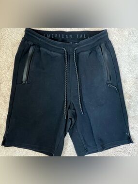 American Tall Outfitters Black Athletic Drawstring Shorts